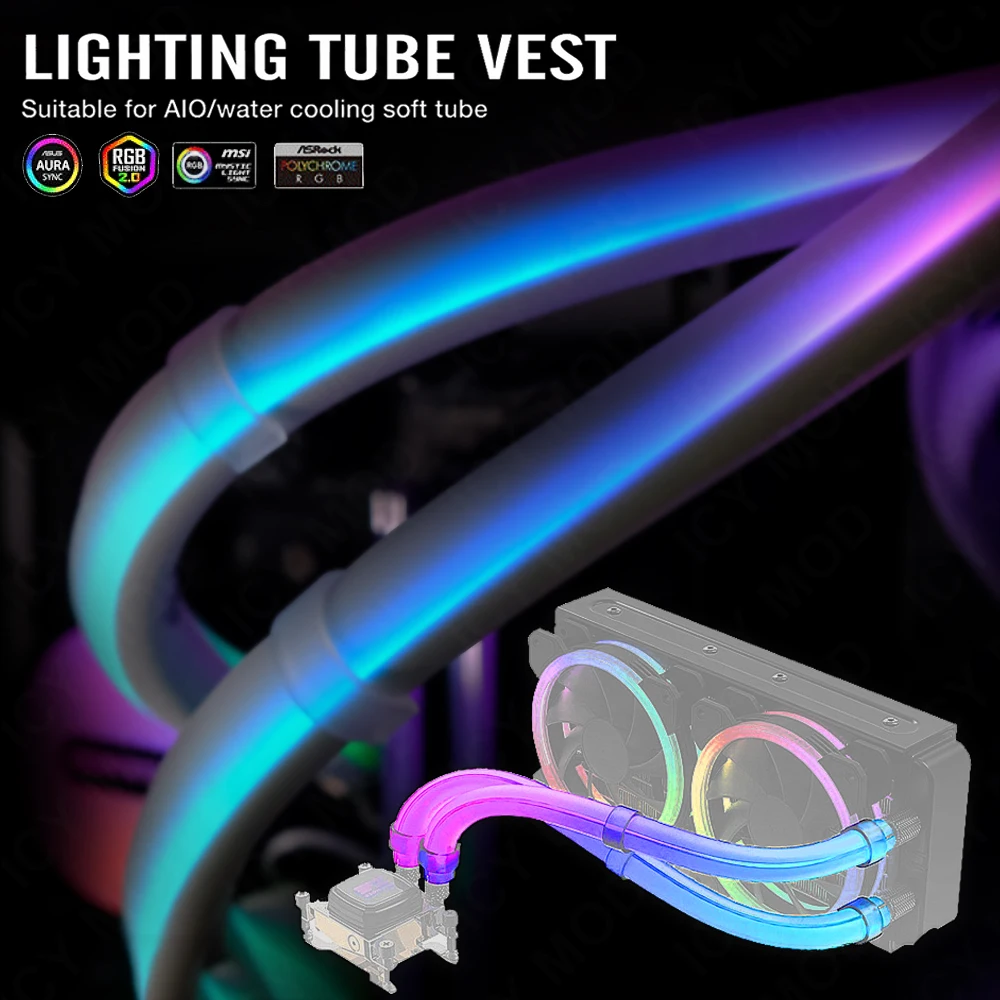 Aio Liquid Cooler - Tira de luces EZDIY ARGB para