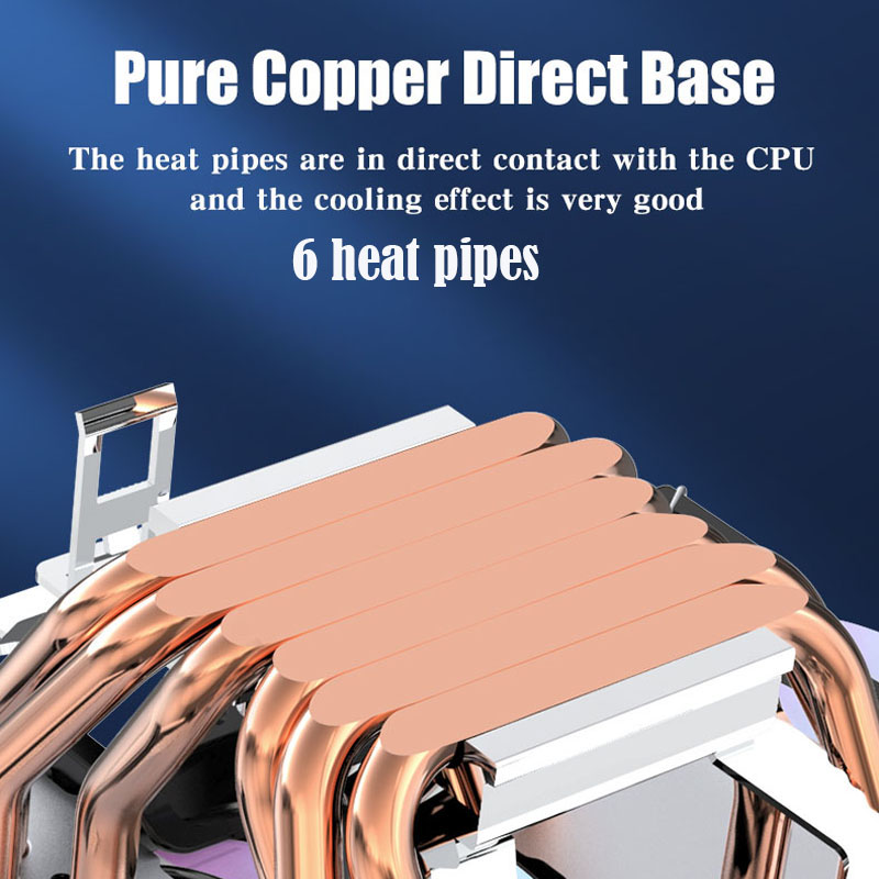 Enfriador de CPU de 6 tubos de - Cpu Heatsink reseña y precio