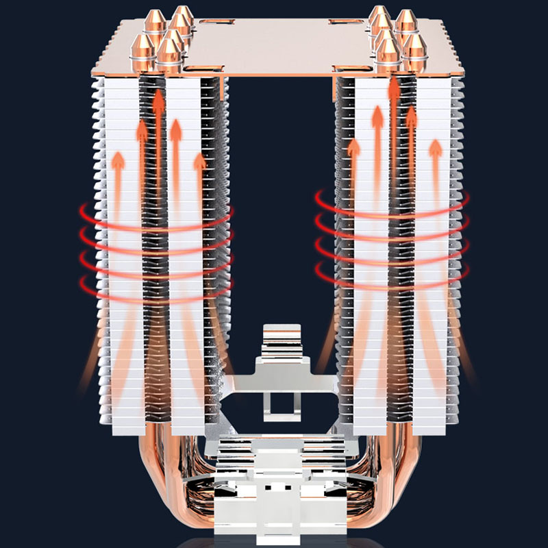 Enfriador de CPU de 6 tubos de - Cpu Heatsink reseña y precio